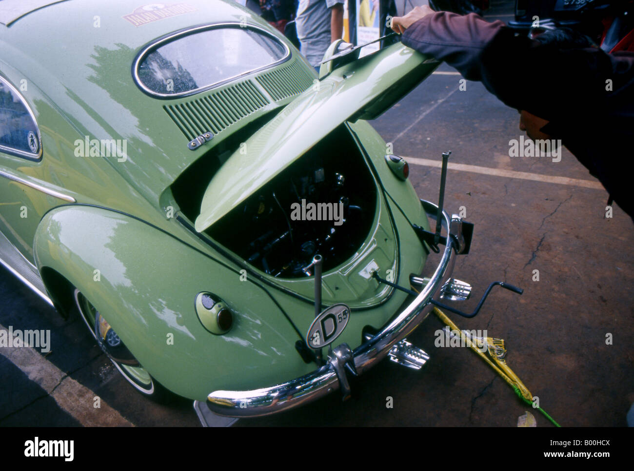 A part of vintage volkswagen beetle. Stock Photo
