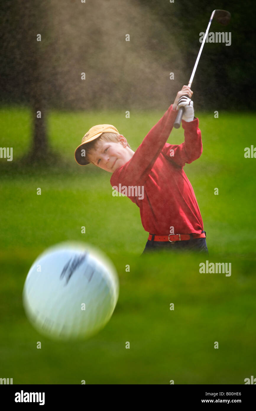 golf bunker drive ball Stock Photo