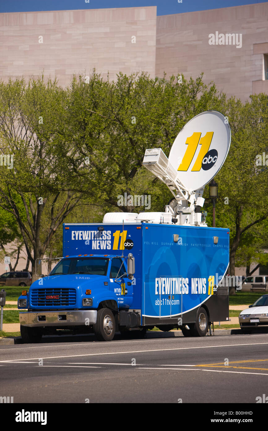 WASHINGTON DC USA News truck with satellite dish Eyewitness News Channel 11 ABC Stock Photo