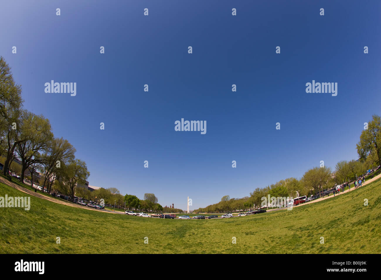 WASHINGTON DC USA The National Mall with Washington Monument in distance Stock Photo