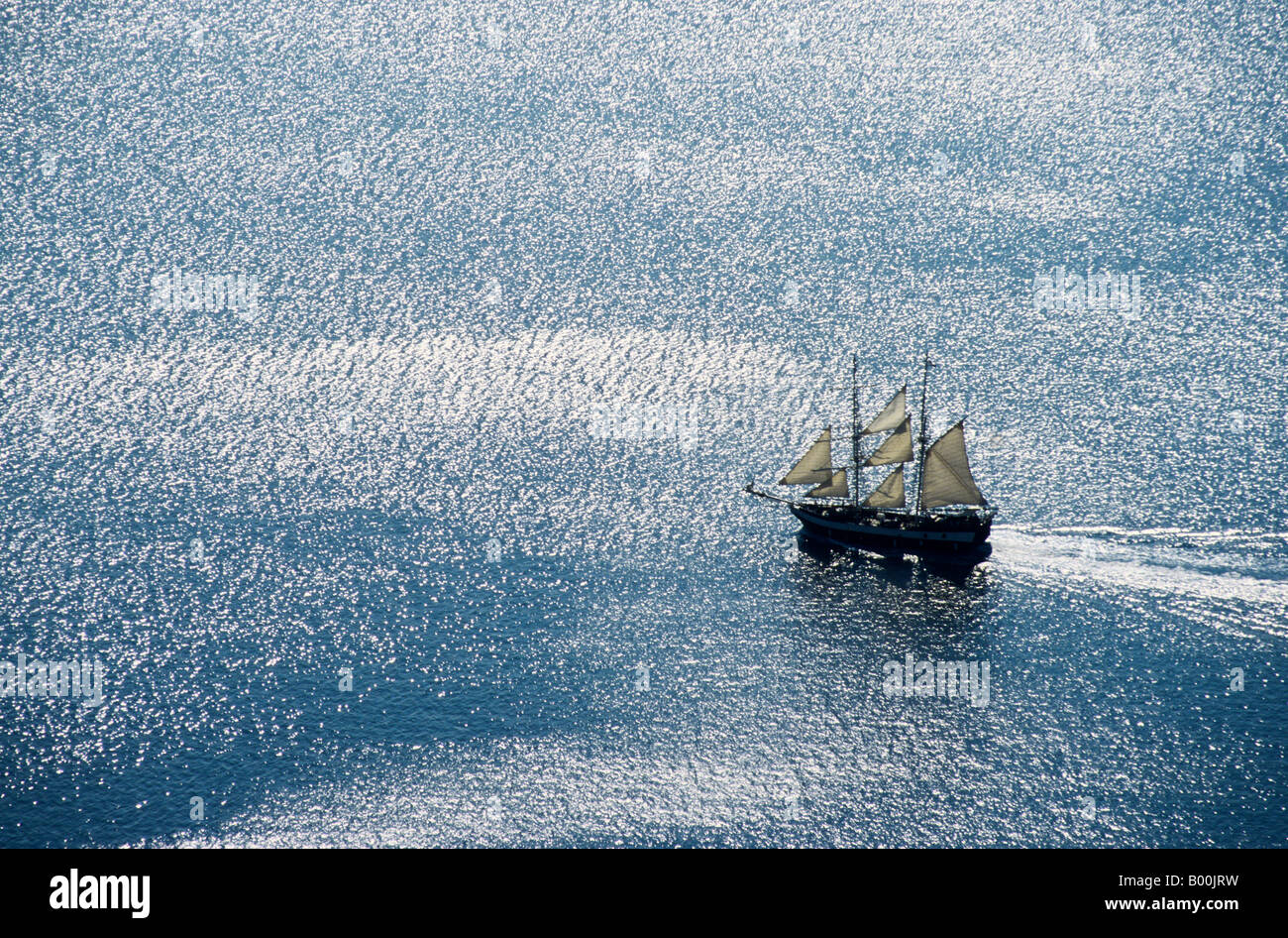 Gulet boat sailing on the silvery seas in Greece Stock Photo Alamy
