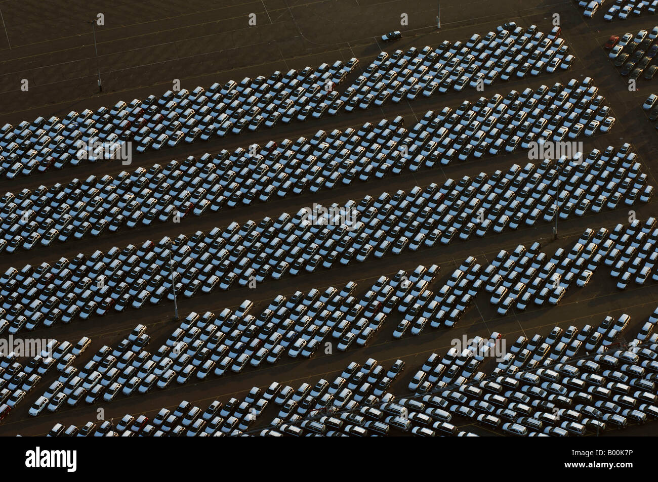 Port of Rotterdam Rozenburg aerial view of the the car terminal Stock
