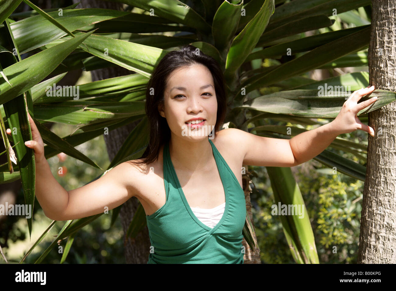 Portrait of a Young Chinese Woman Stock Photo
