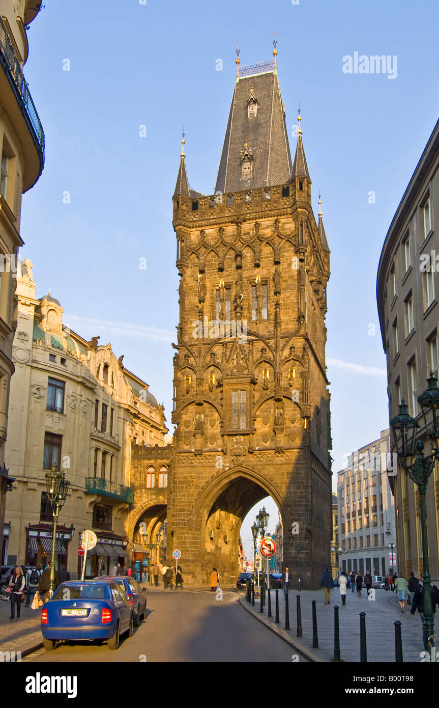 The Powder Tower (Prašná brána) in Prague Stock Photo - Alamy