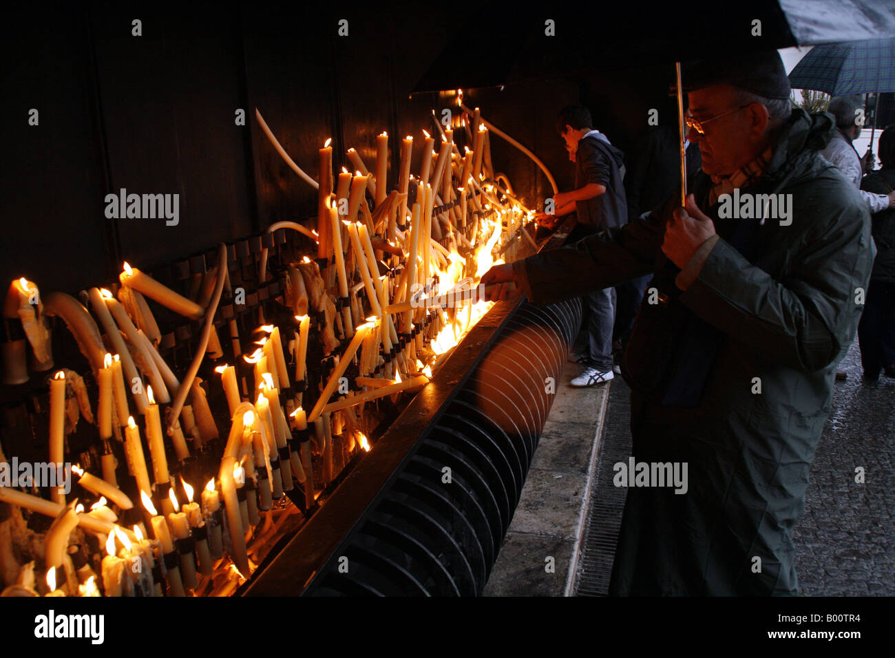 Candle shrine at Fatima, Portugal Stock Photo Alamy