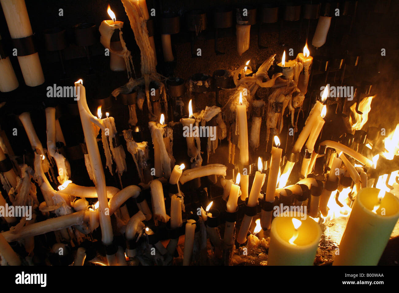 Candle shrine at Fatima, Portugal Stock Photo Alamy