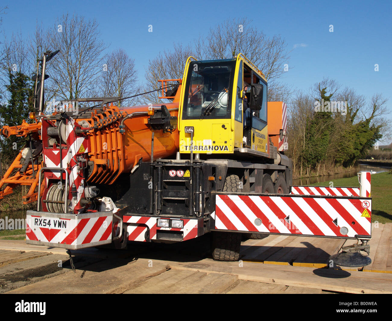 platform extension extendablle crane jib hydraulic Stock Photo Alamy