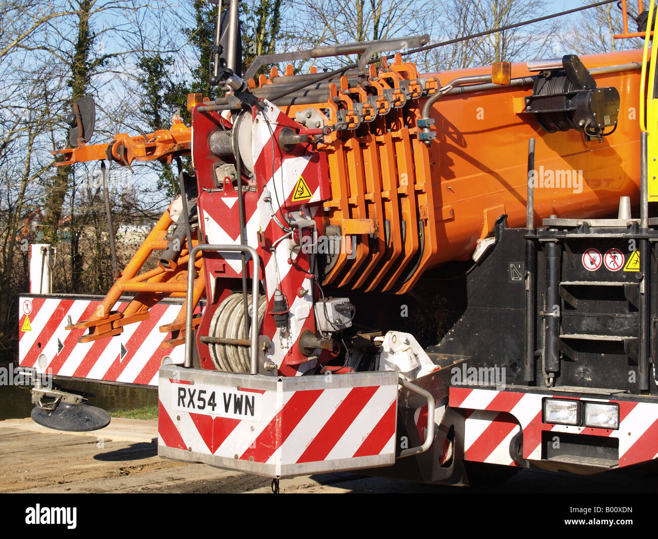 platform extension extendablle crane jib hydraulic Stock Photo Alamy