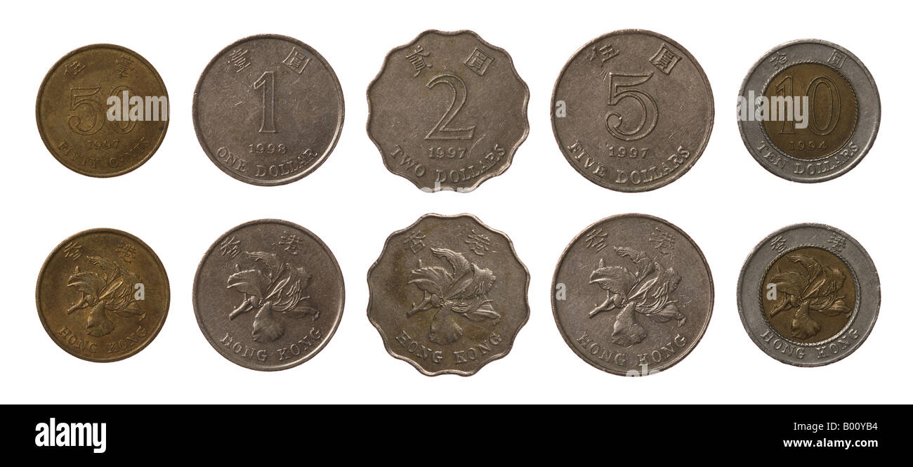 Set of Hong Kong dollar coins isolated on white Stock Photo Alamy