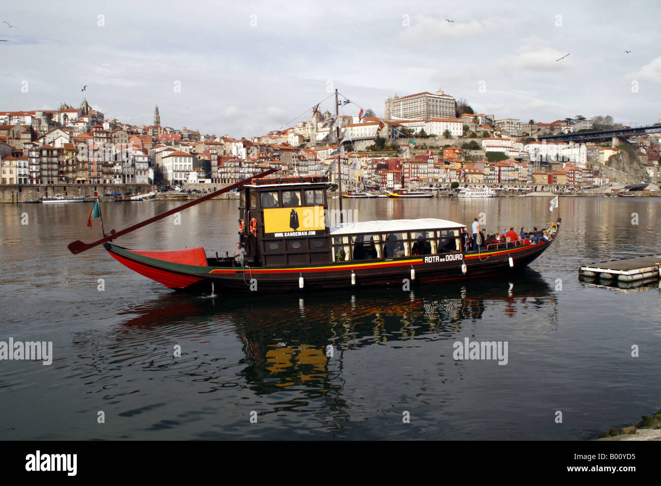 Sandeman boat now used for river trips for tourists. Porto, Portugal Stock Photo