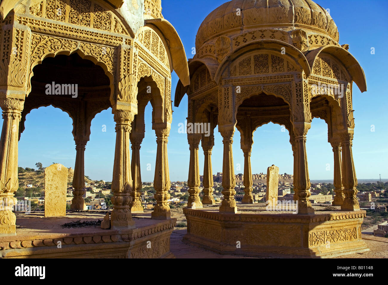 India, Rajasthan, Jaisalmer, Bada Bagh (literally Big Garden). Built by a descendant of Jaisal and maharaja of Jaisalamer. Stock Photo