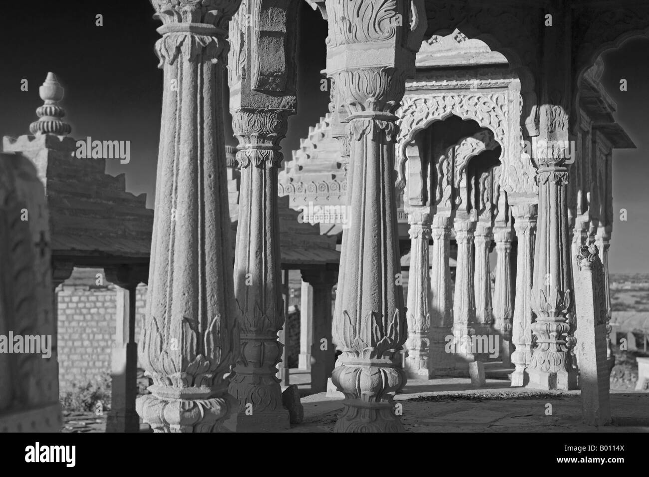 India, Rajasthan, Jaisalmer, Bada Bagh (literally Big Garden) Built by a descendant of Jaisal and maharaja of Jaisalamer. Stock Photo