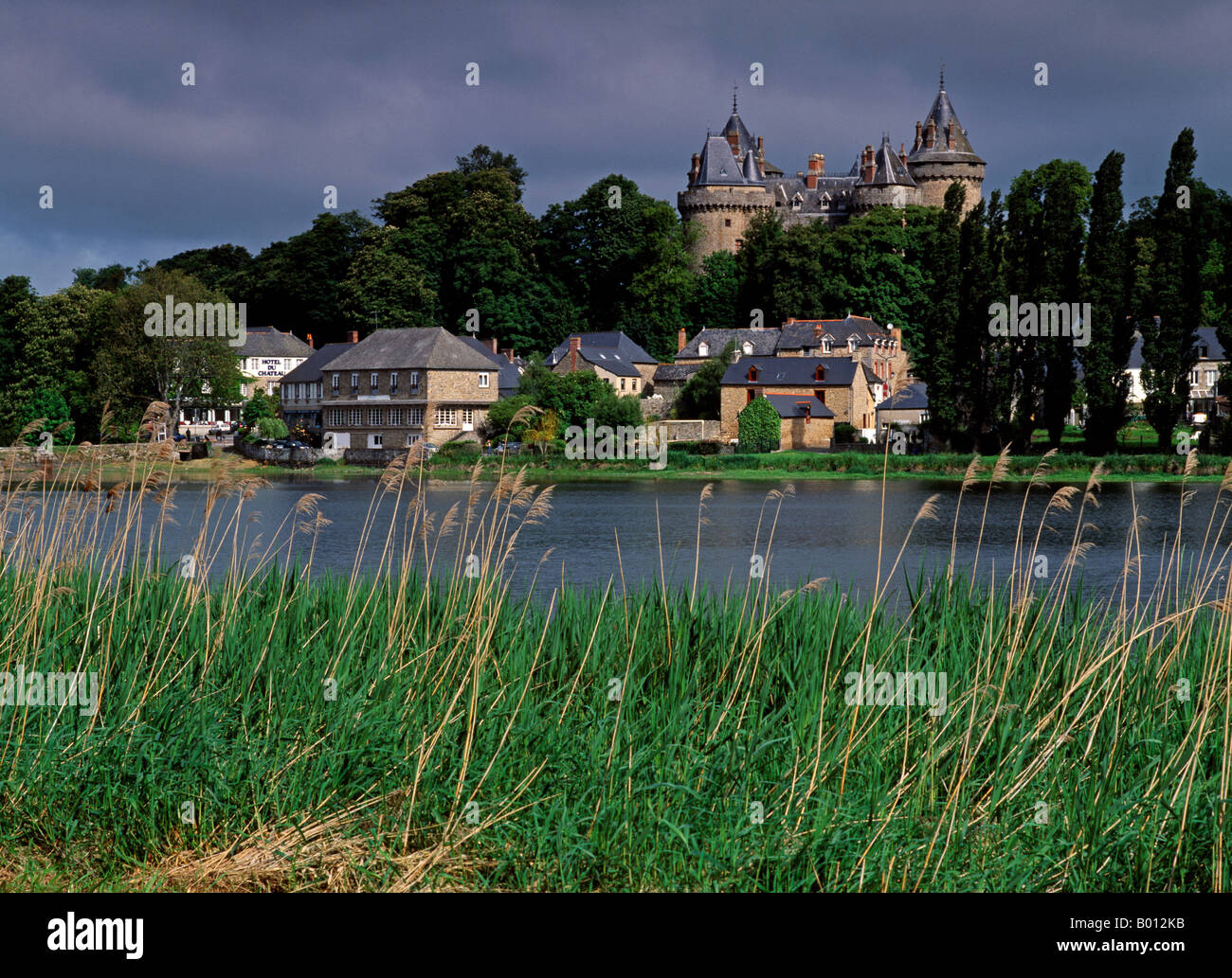 France, Brittany, Combourg. Chateau Combourg. The Chateau still belongs to the family of the famous writer 'Chateaubriand' Stock Photo
