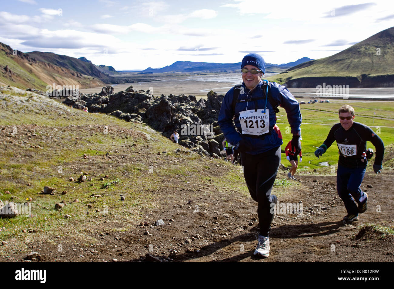 Iceland. The "Laugavegur Ultra Marathon/ Adventure race" course is one of  the most beautiful in Iceland Stock Photo - Alamy