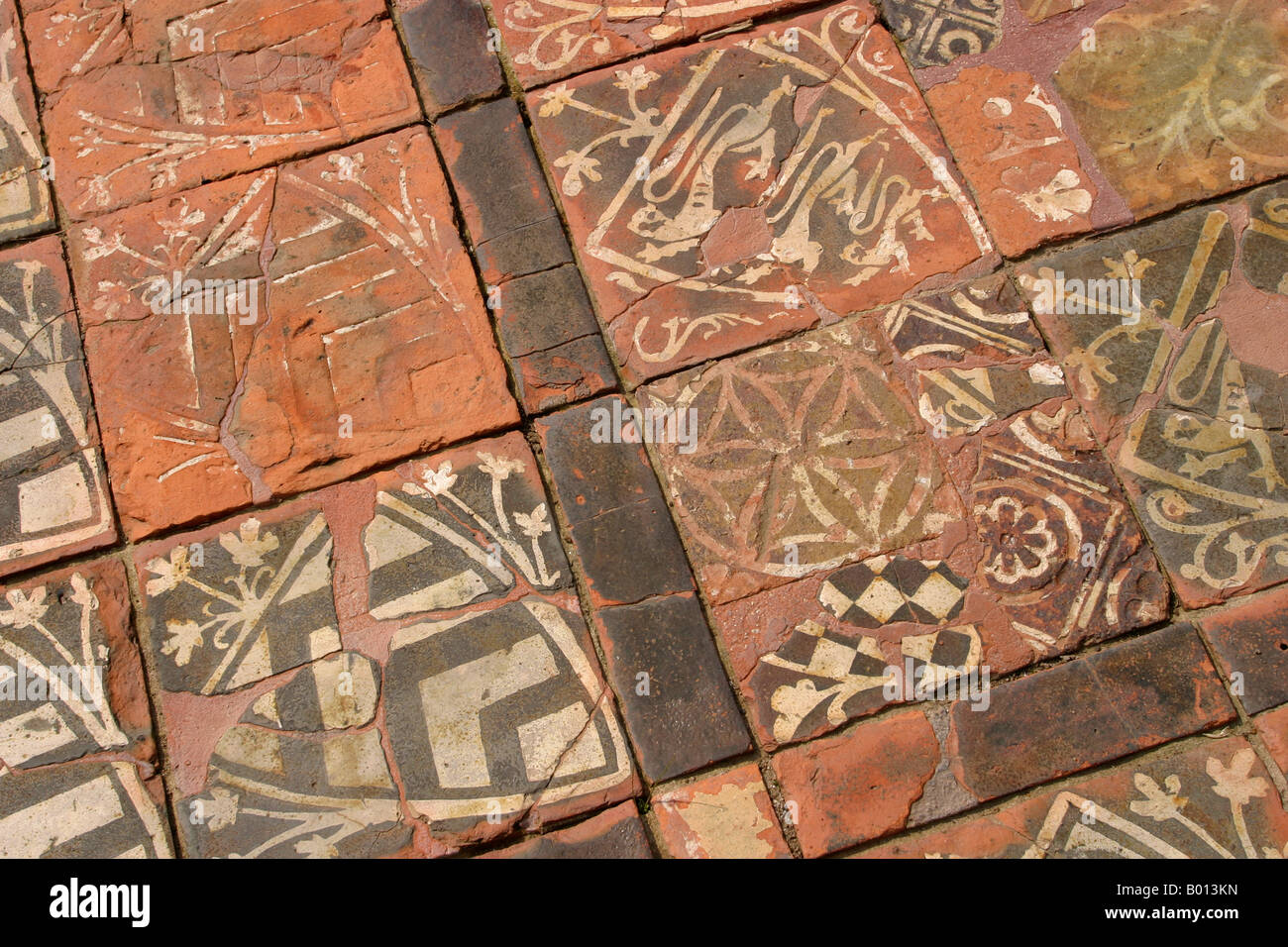 Somerset Washford Cleeve Abbey medieval tiled pavement tiles detail