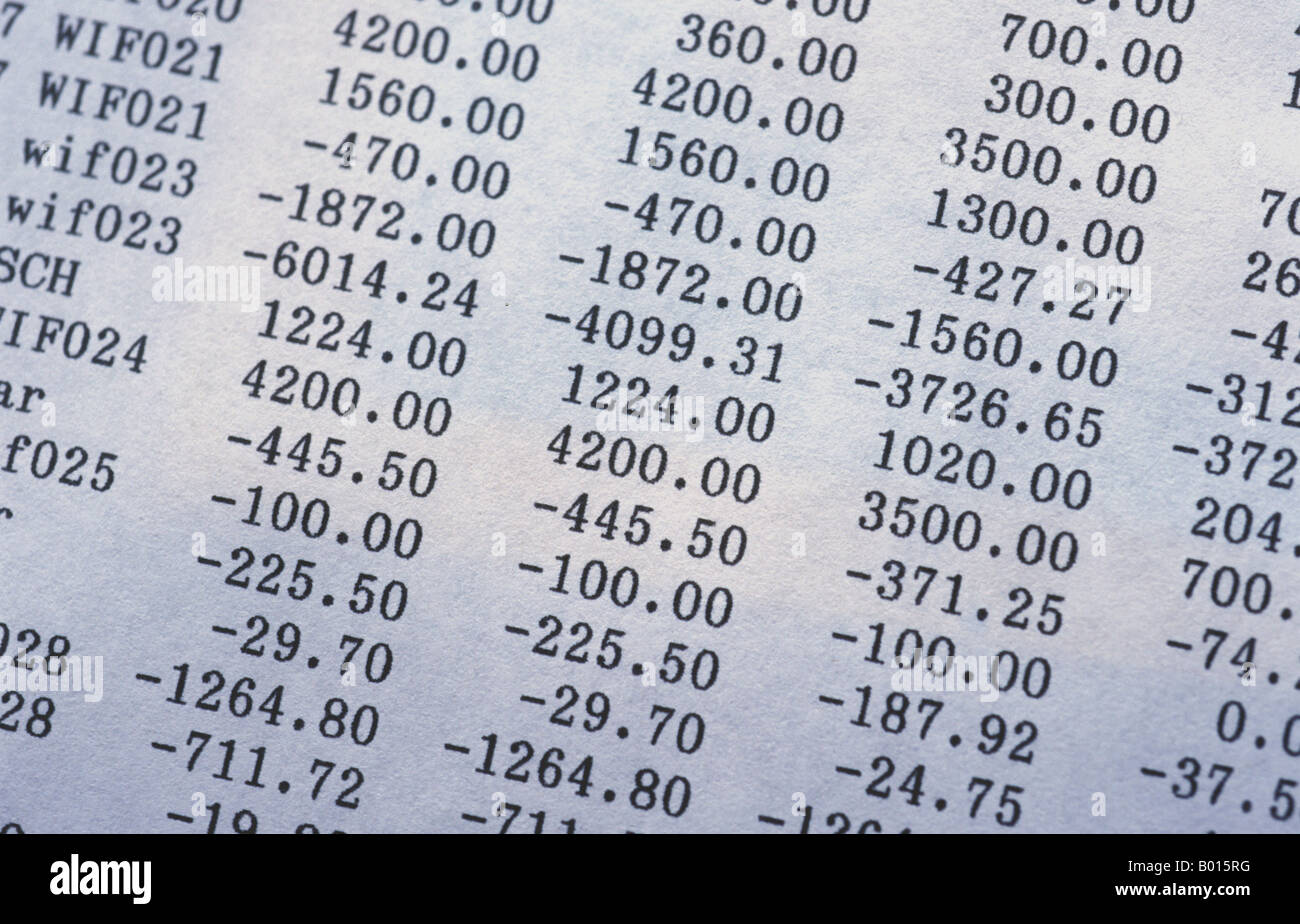 Accounting lines bookkeeping Stock Photo