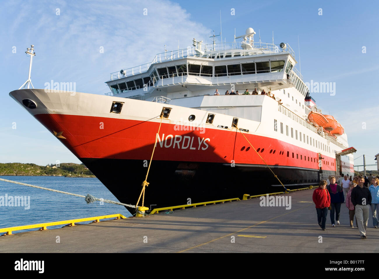 The Hurtigruten cruise ship Nordlys at Rorvik, Norway Stock Photo