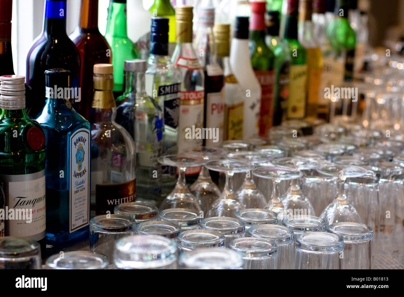 Bar drinks and glasses Stock Photo Alamy