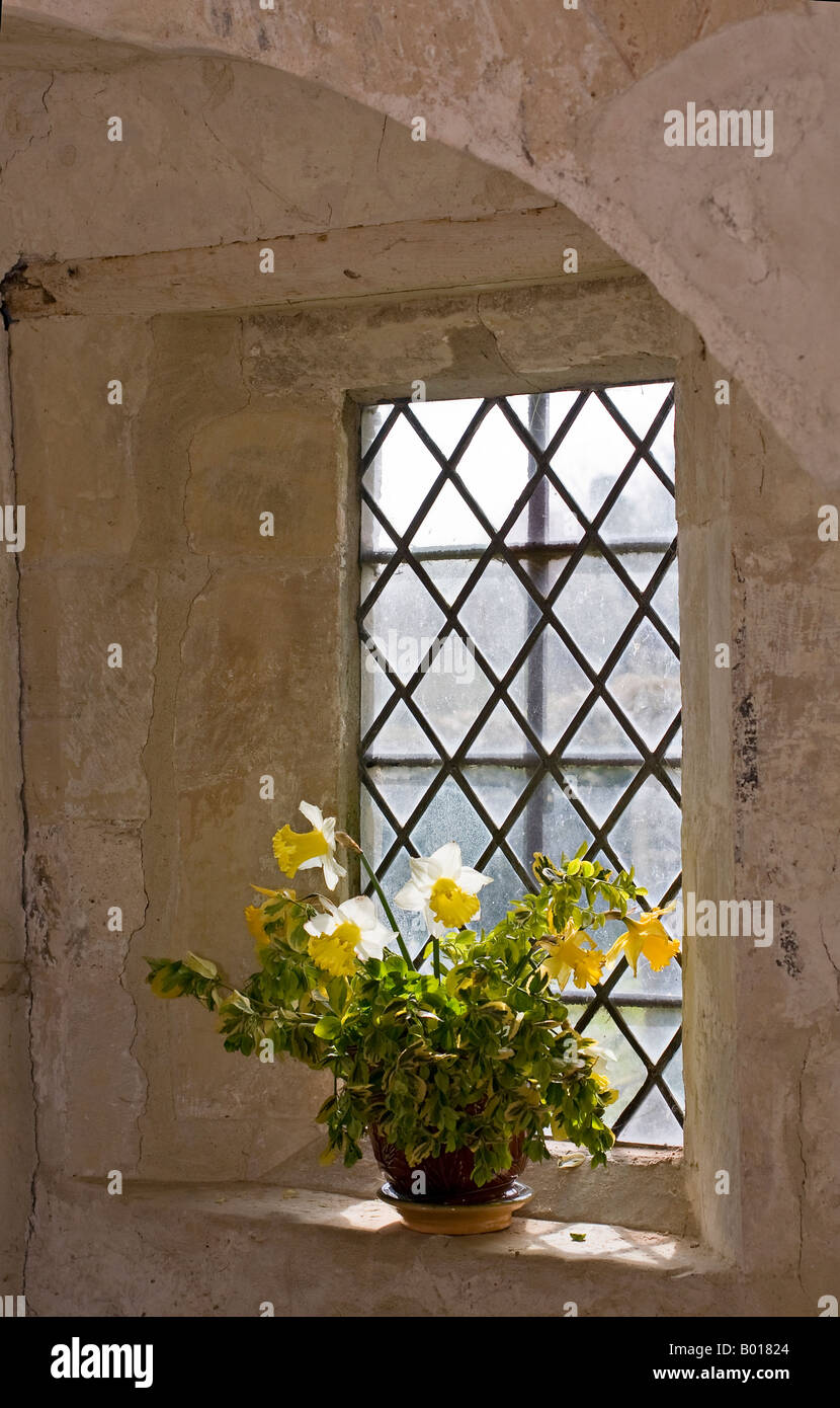 Interior Coombes Church, Sussex, England, UK Stock Photo