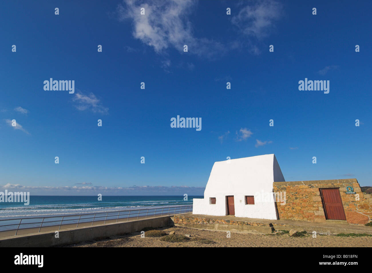 Promenade and Le Don Hilton white painted holiday cottage landmark of