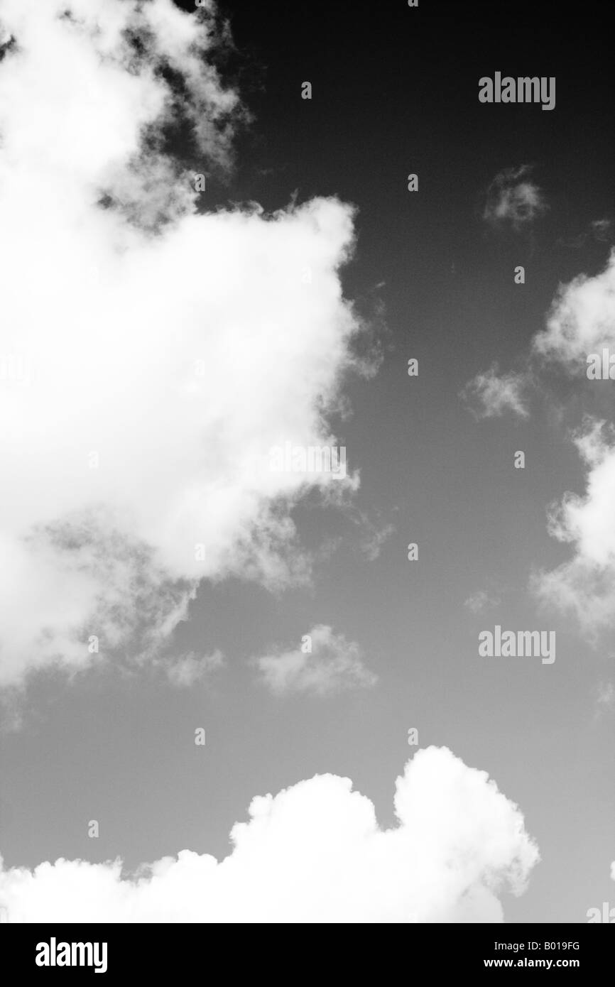 Black and white shot of fluffy clouds Stock Photo - Alamy