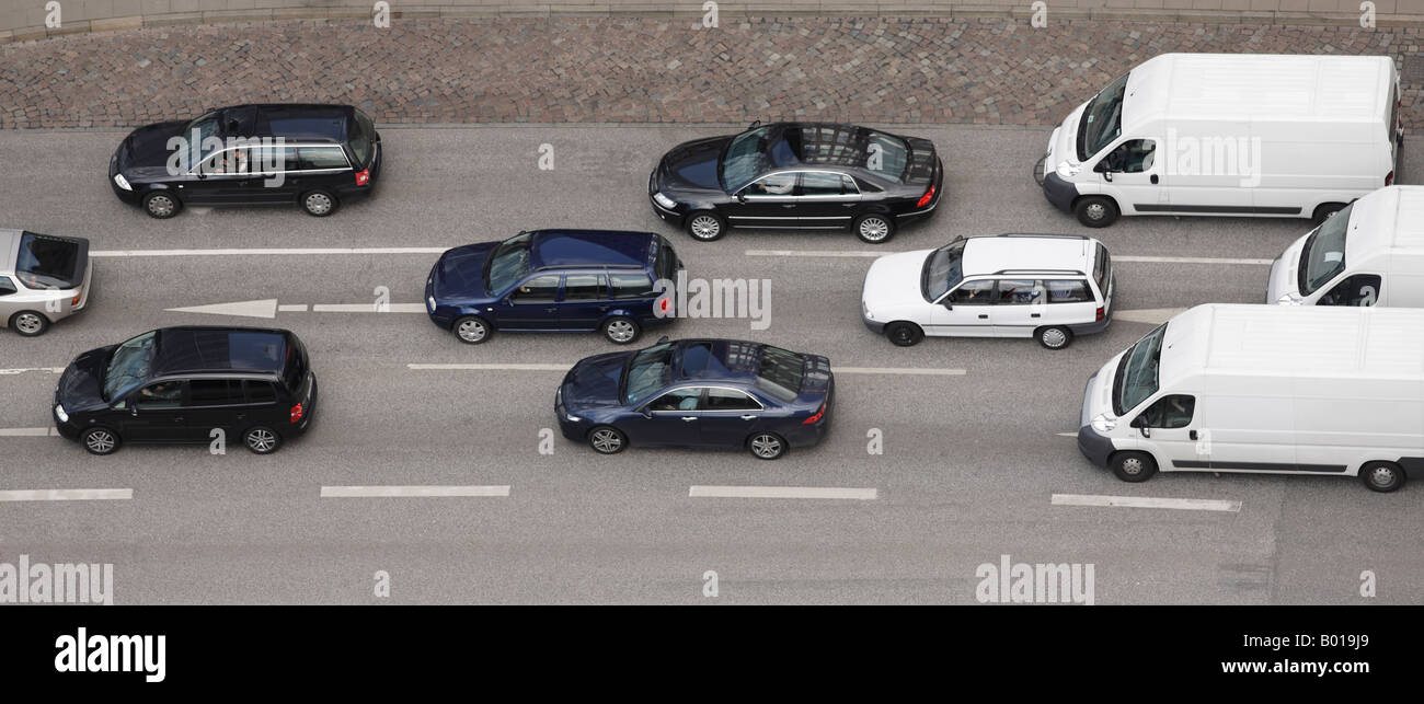 Cars on multilane street Stock Photo