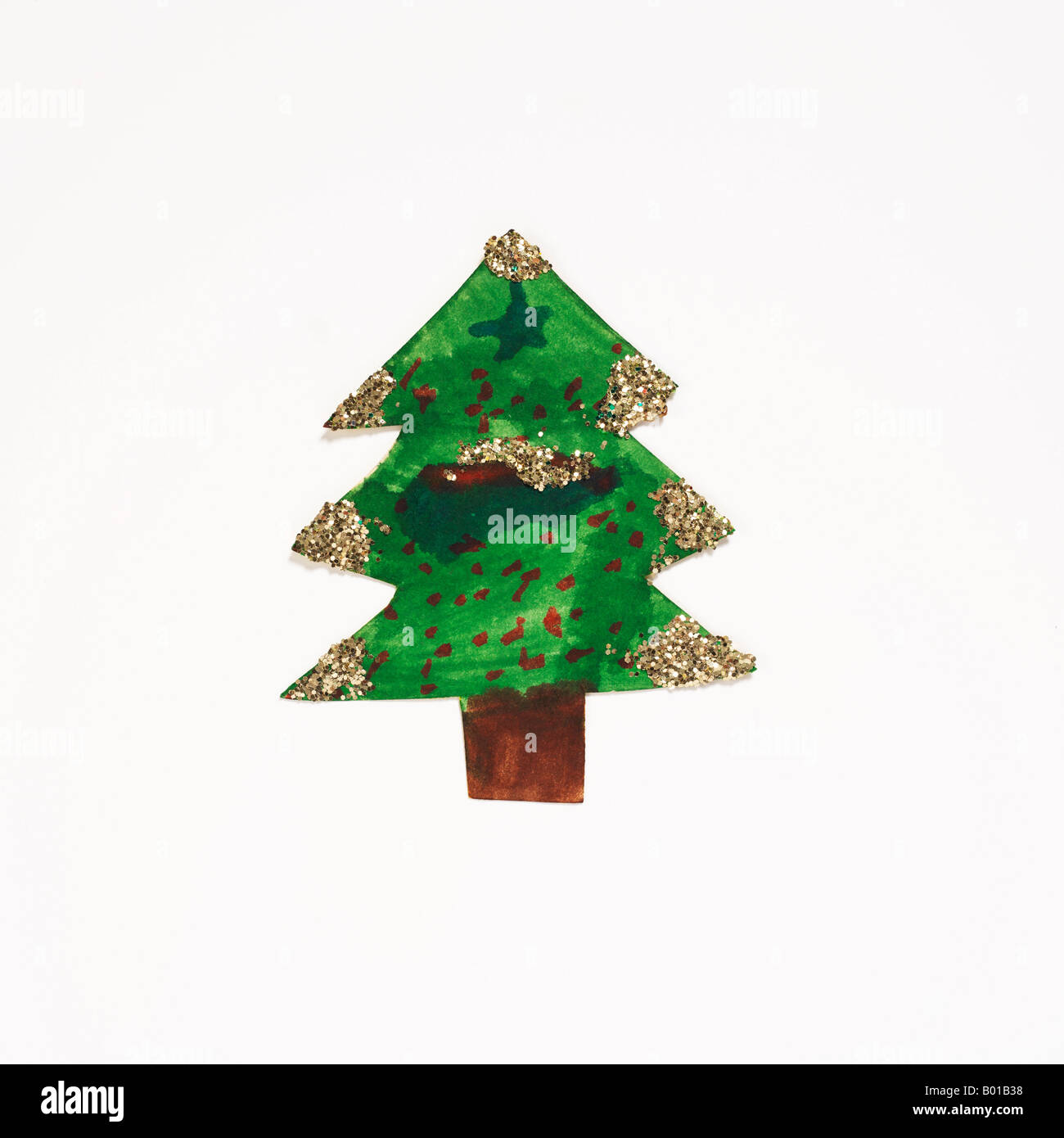christmas tree with gold glitter Stock Photo - Alamy