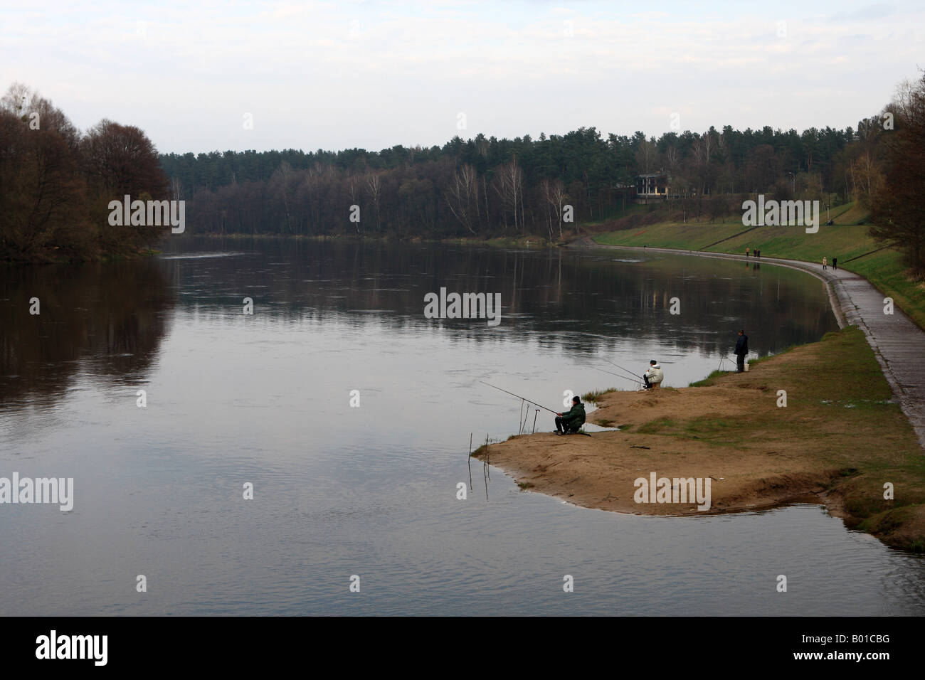 Nemunas river at Druskininkai Lithuania Stock Photo