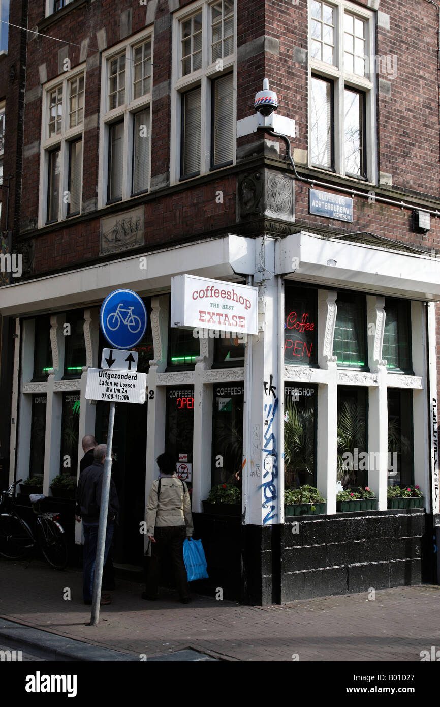 coffee shop extase along oude hoogstraat amsterdam netherlands north