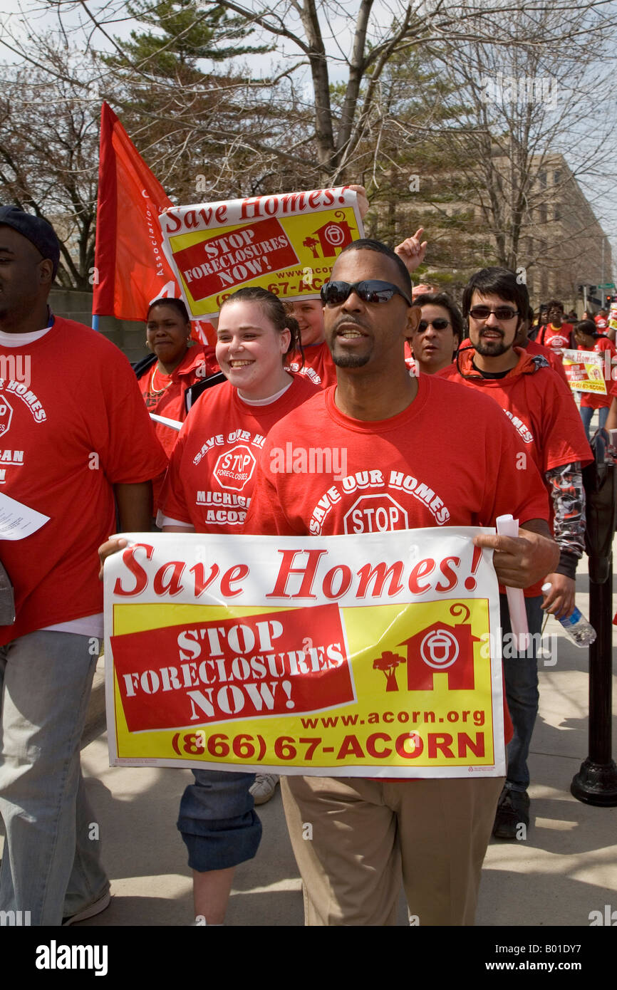 Rally Against Home Foreclosures Stock Photo