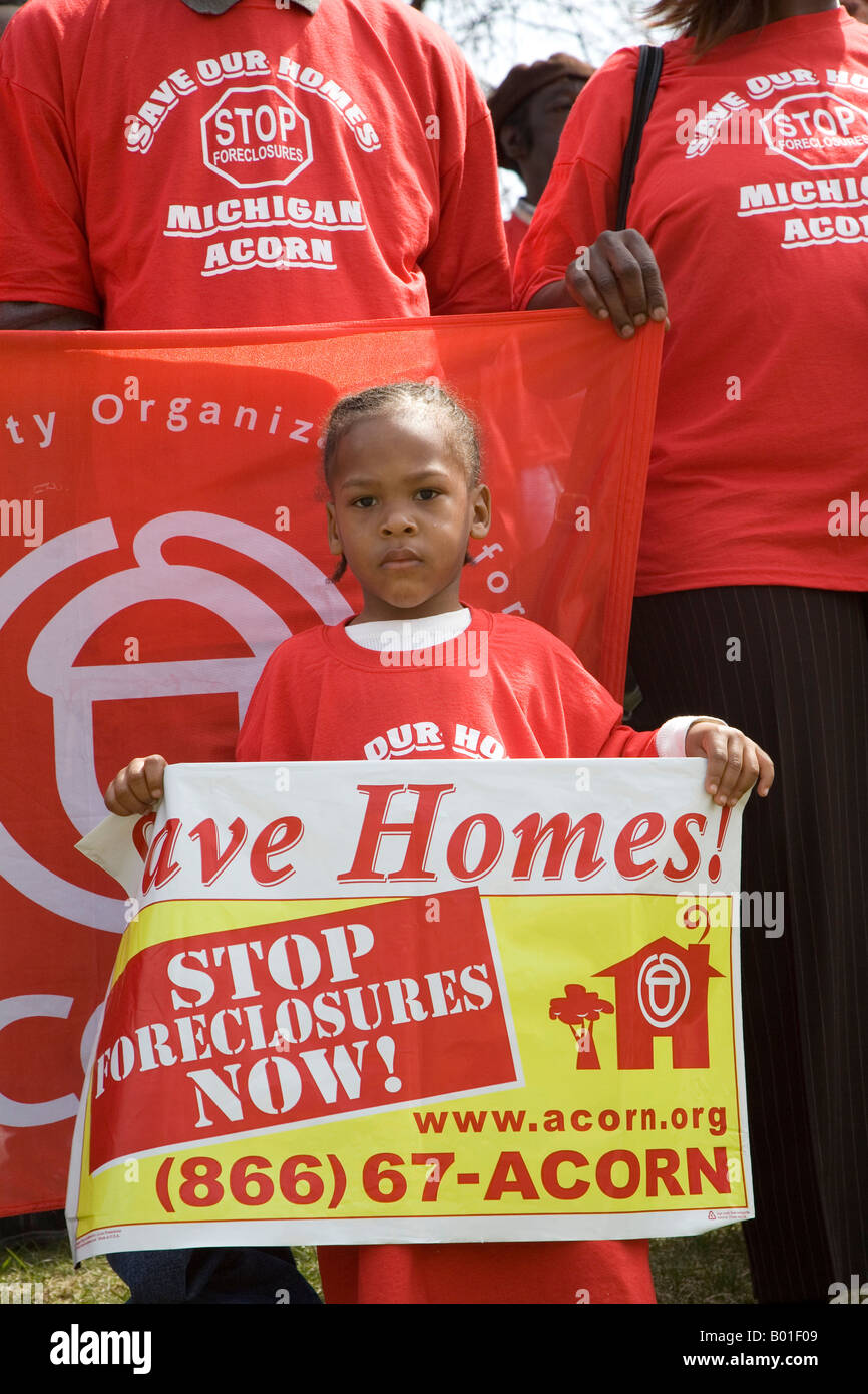 Rally Against Home Foreclosures Stock Photo