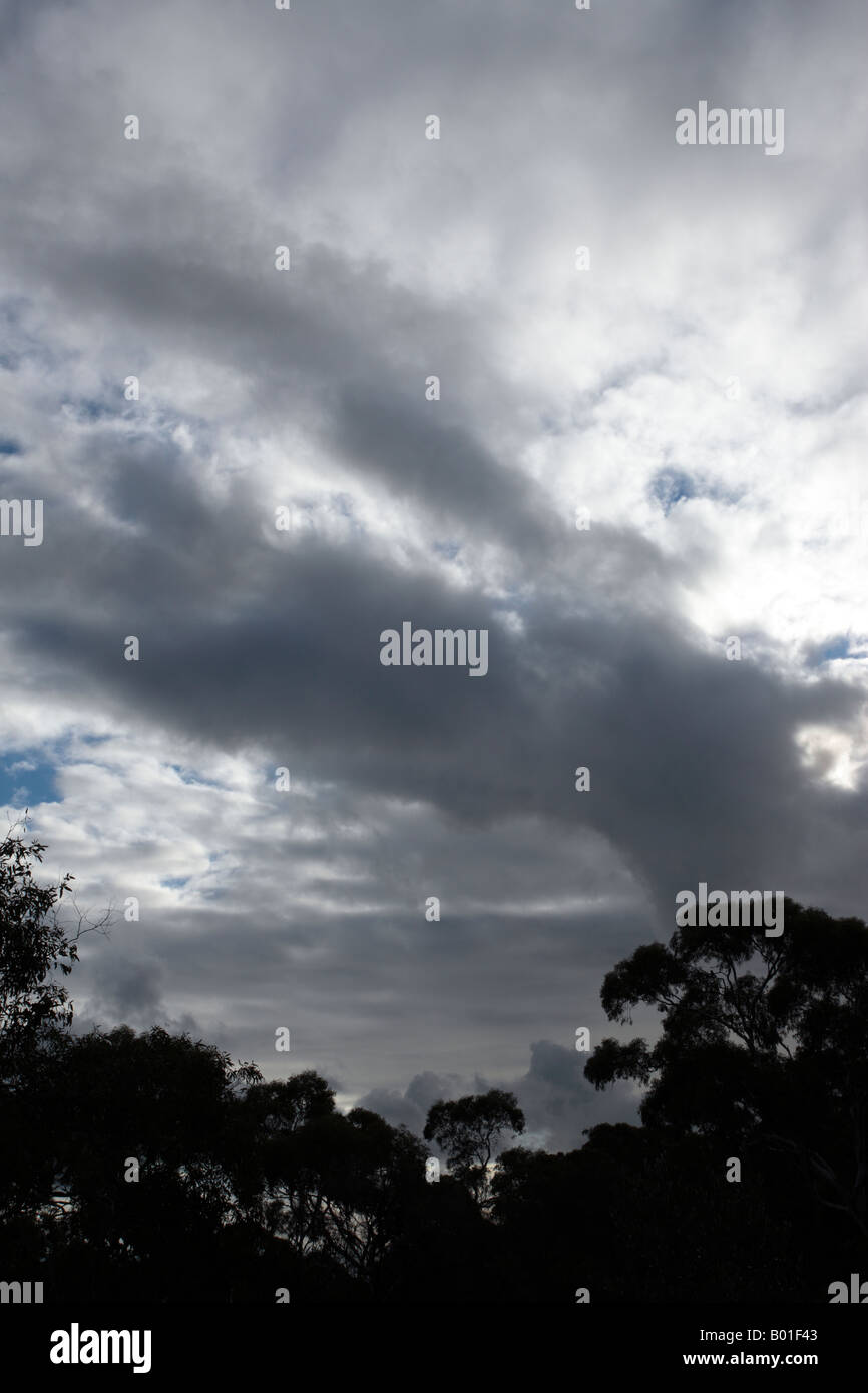 Stratocumulus and Cumulonimbus Clouds Stock Photo