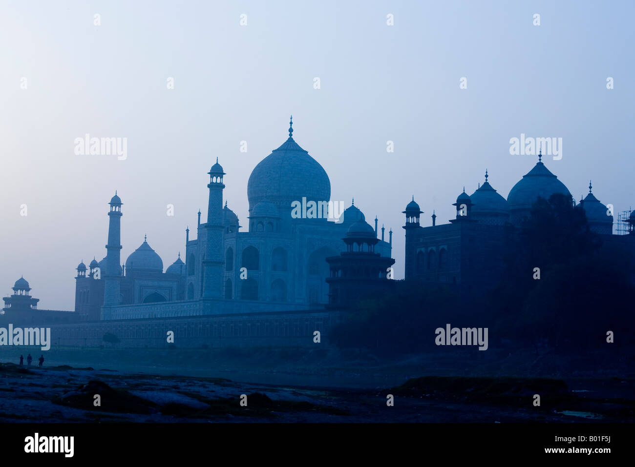 Taj Mahal in blue, Agra, India Stock Photo