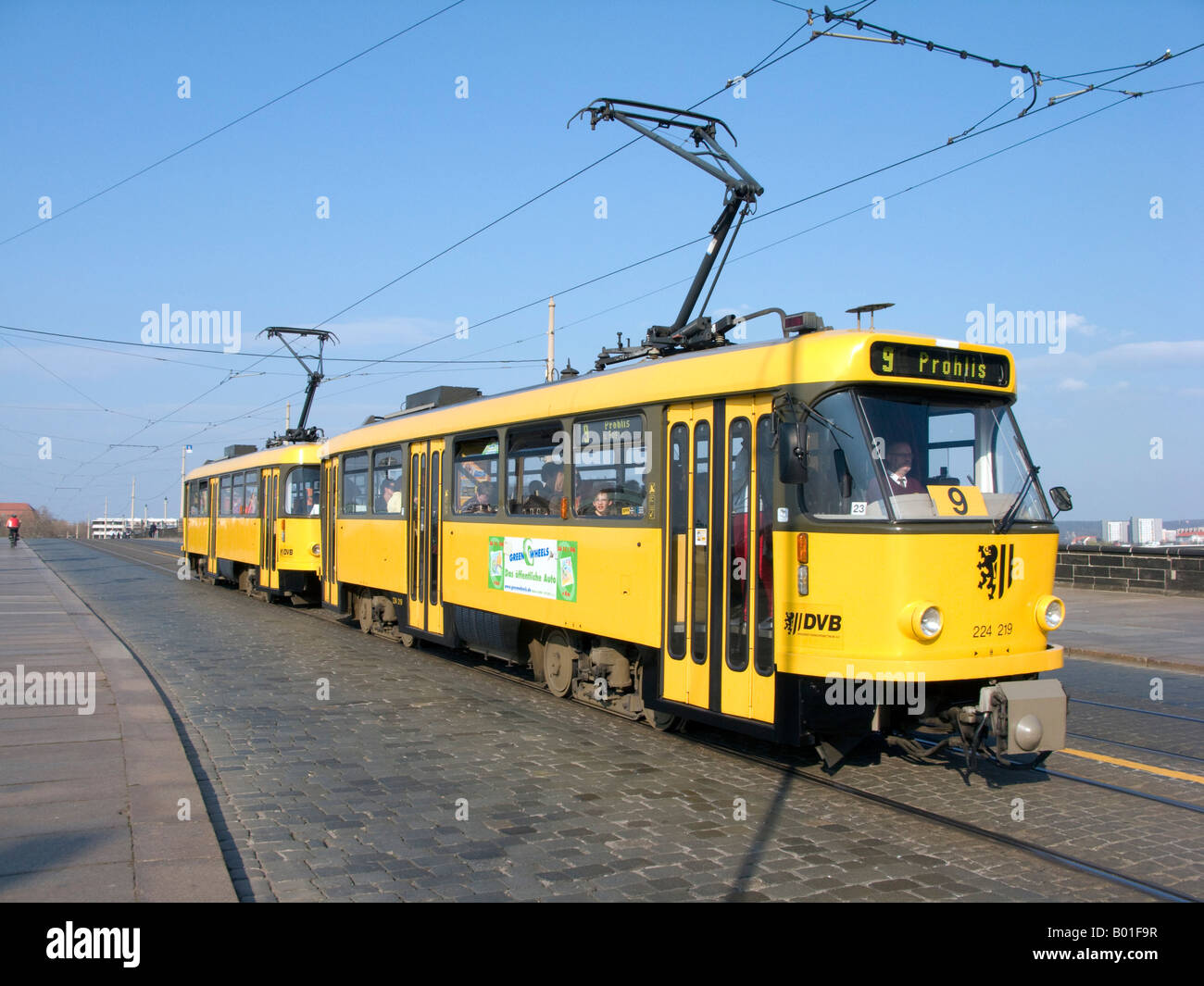 Electric tram in Dresden Germany Stock Photo