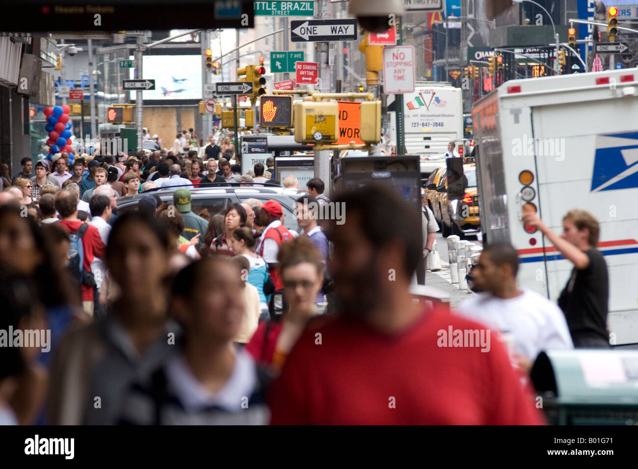 A crowd scene at Times Square, New York, New York, USA. Stock Photo