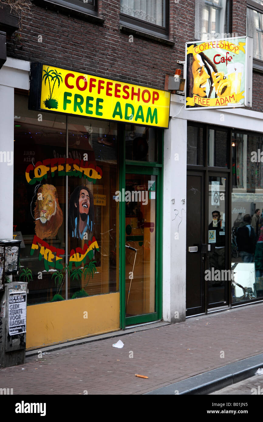 coffee shop free adam along oude hoogstraat amsterdam netherlands north