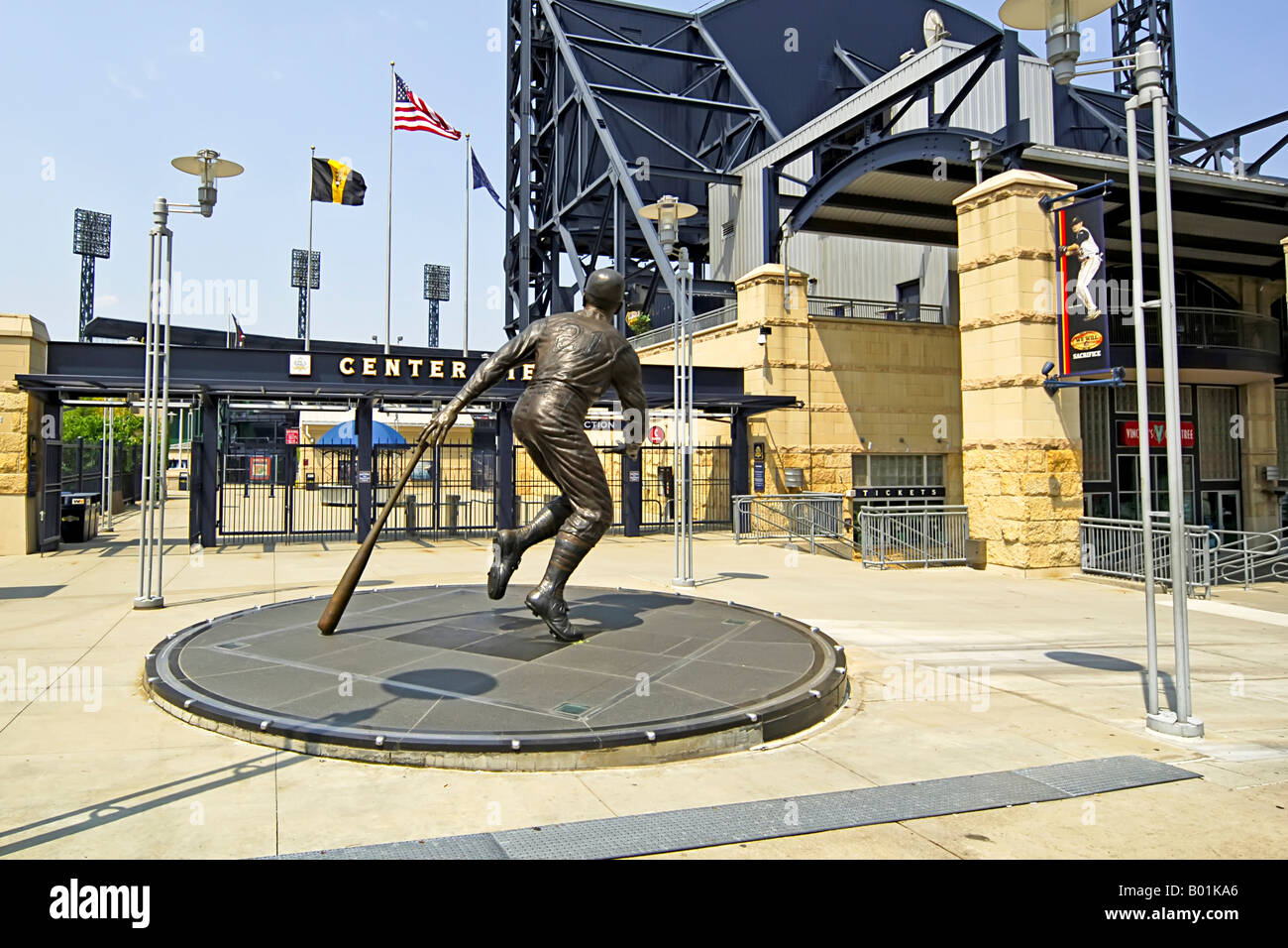 Roberto Clemente statue outside PNC Park Sports Stadium Pittsburgh Stock Photo Alamy
