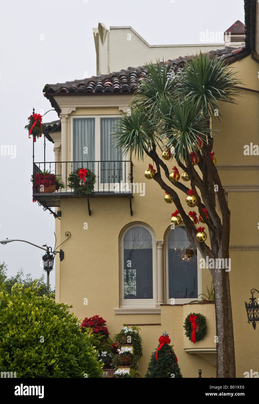Christmas decoration on Marina Boulevard San Francisco Stock Photo