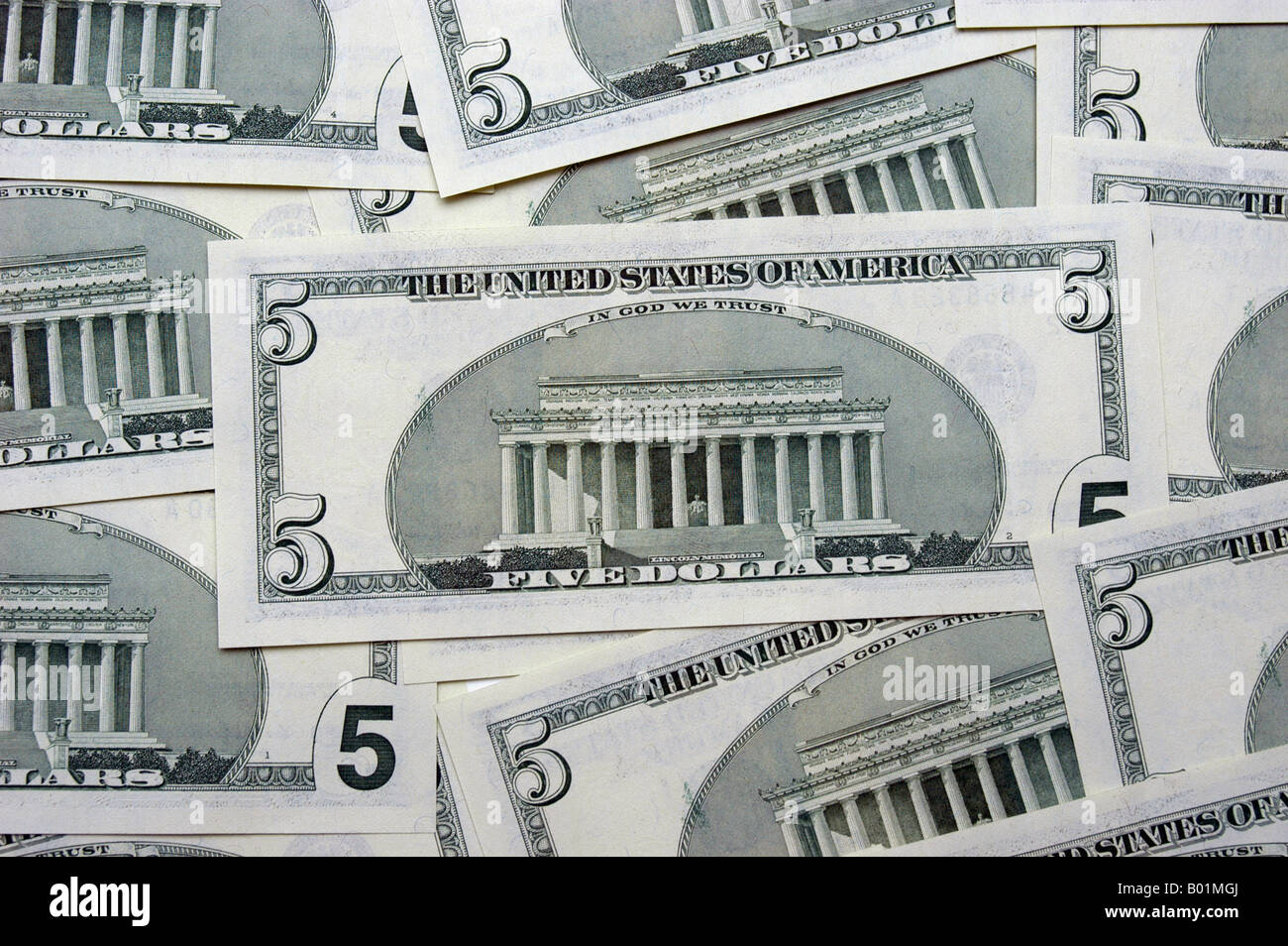 5-Dollar notes Stock Photo