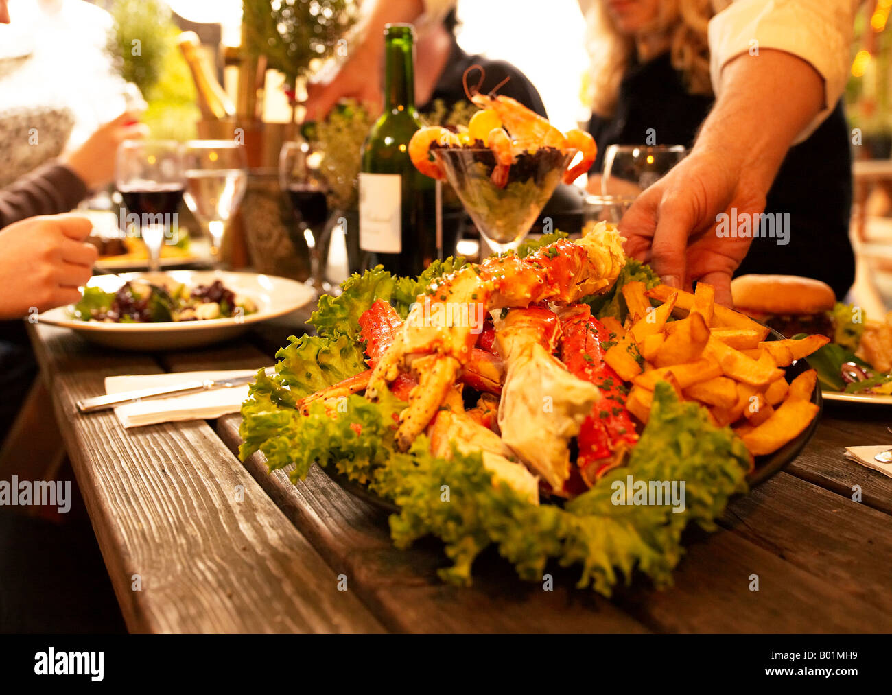 Crab and chips Stock Photo Alamy