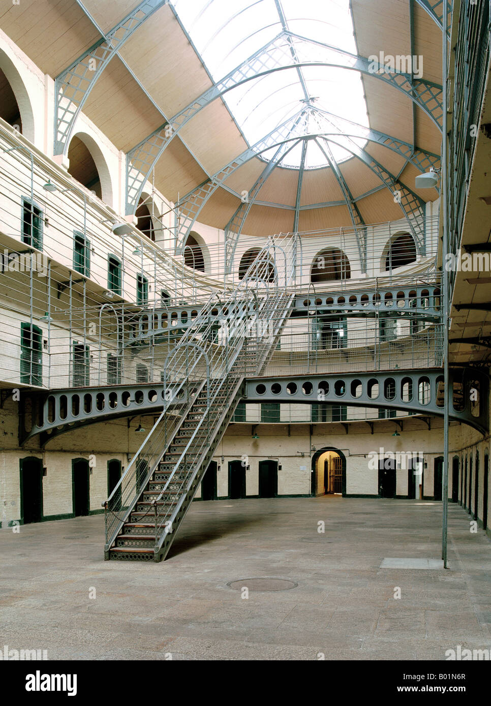 A view of the interior of the historic heritage monument of Kilmainham Gaol, Dublin, Ireland Stock Photo
