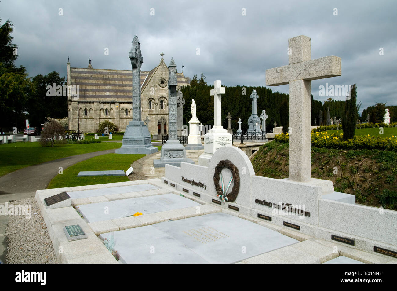 Graves of patriot dead at Glasnevin cemetery Dublin Ireland Stock Photo
