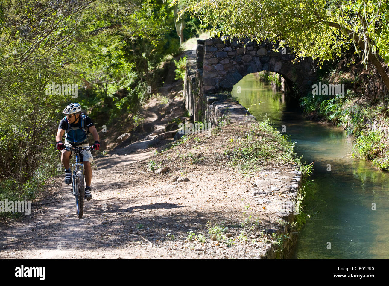 Enrique Cruz mountain biking from Batopilas to Cerro Colorado in the Copper Canyon area of