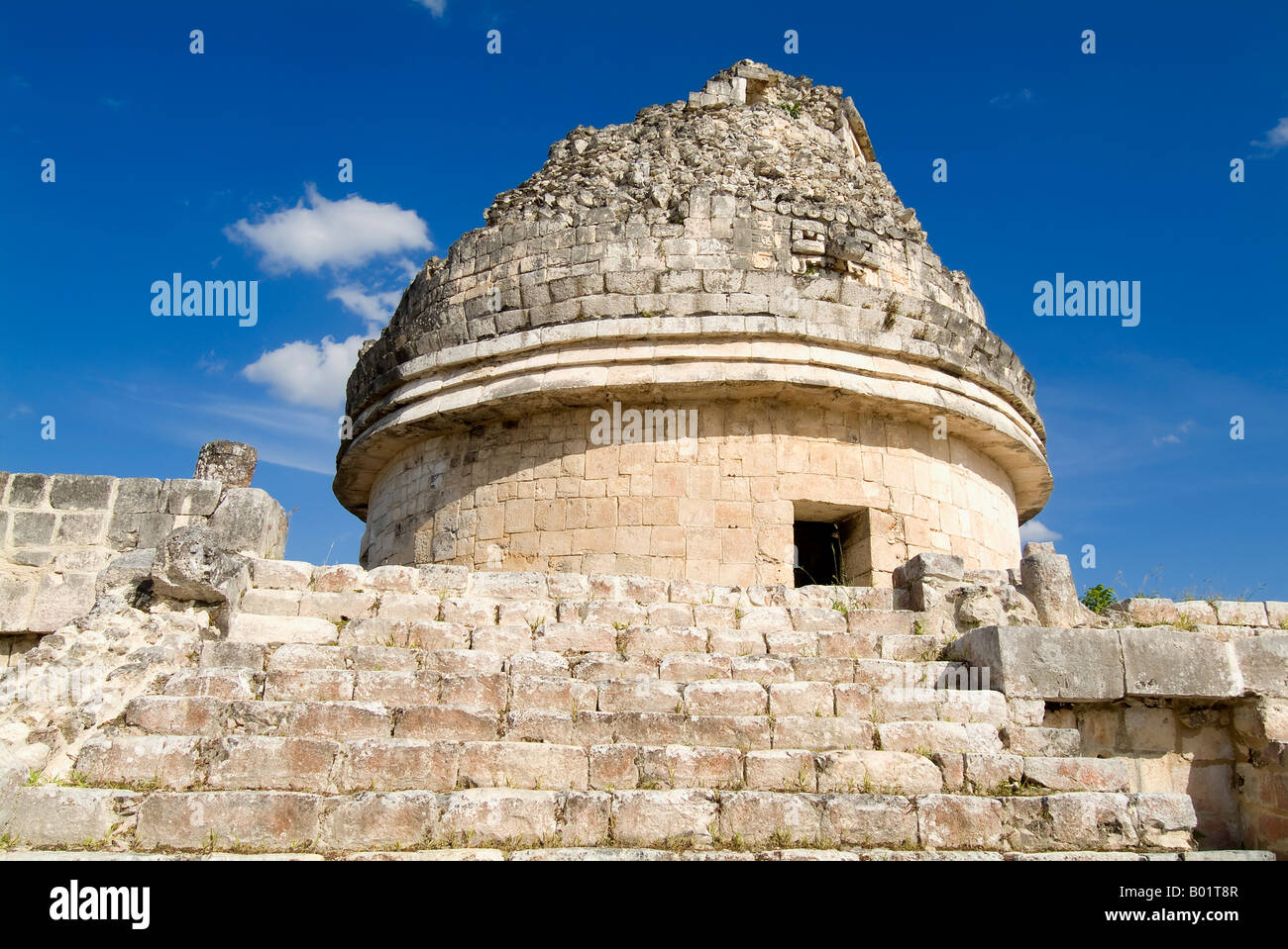 Chichen Itza, The Observatory, Maya Ruins Stock Photo