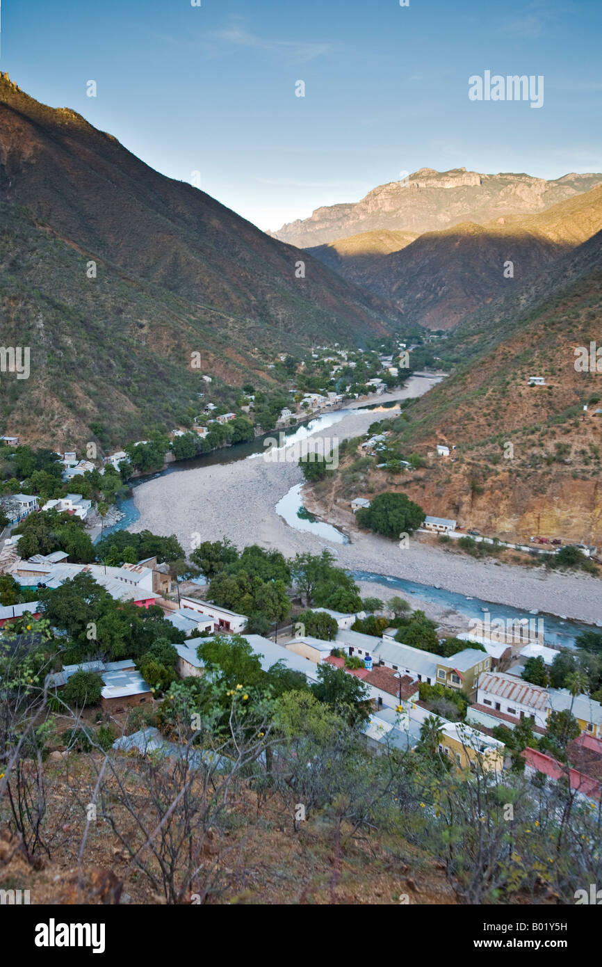 The town of Batopilas, Copper Canyon area Mexico Stock Photo