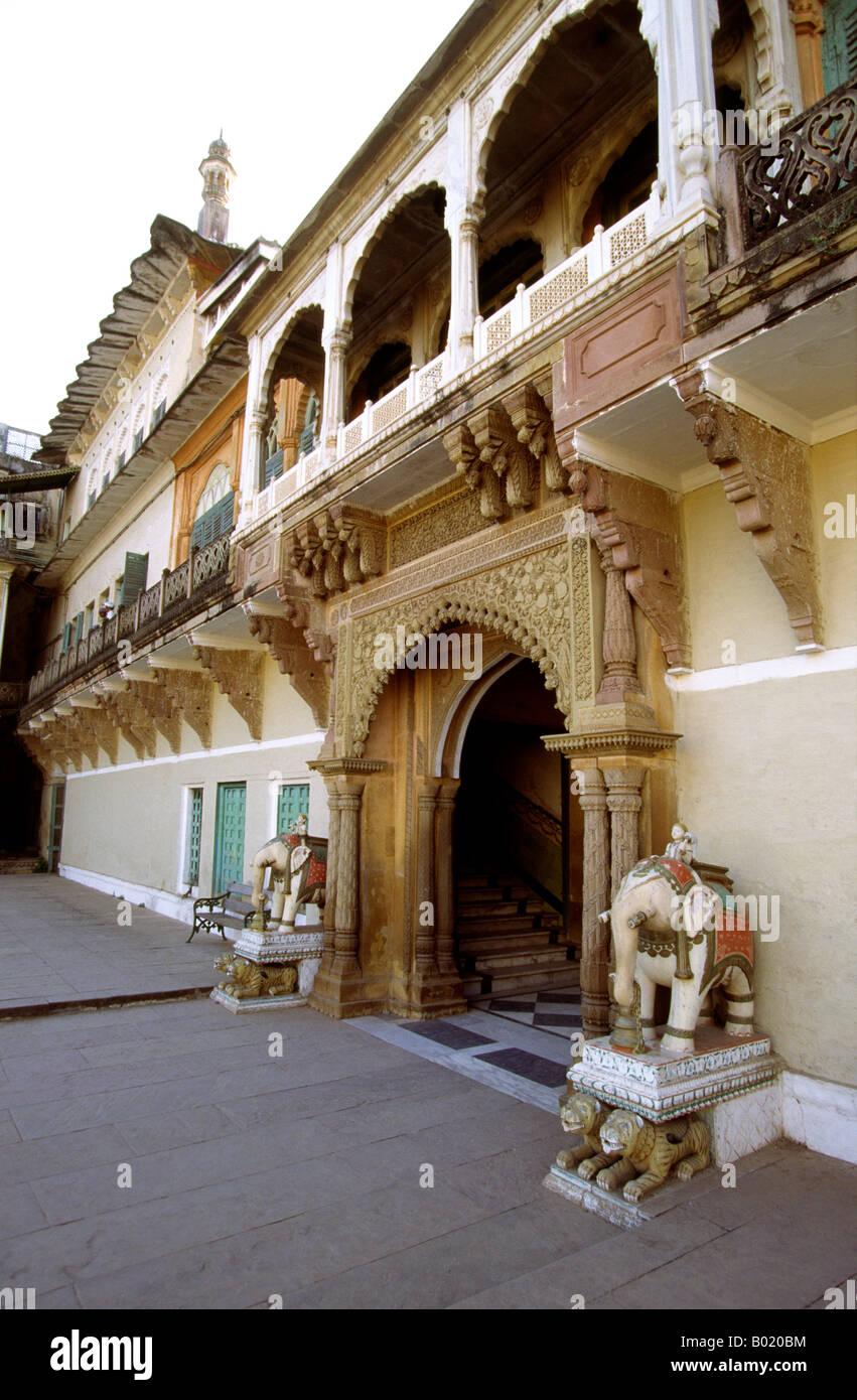 India Uttar Pradesh Varanasi Ram Nagar Fort entrance to Maharaja of Benares residence Stock Photo