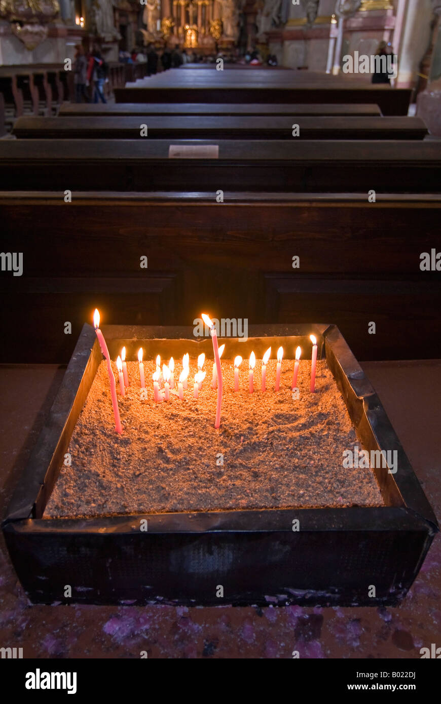Lit candles inside a church hi-res stock photography and images - Alamy