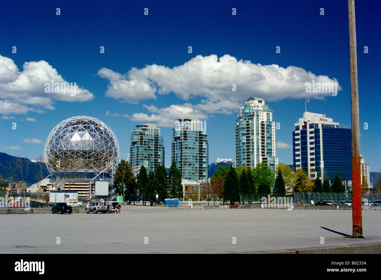 "Science World" and high rise apartments vancouver canada Stock Photo