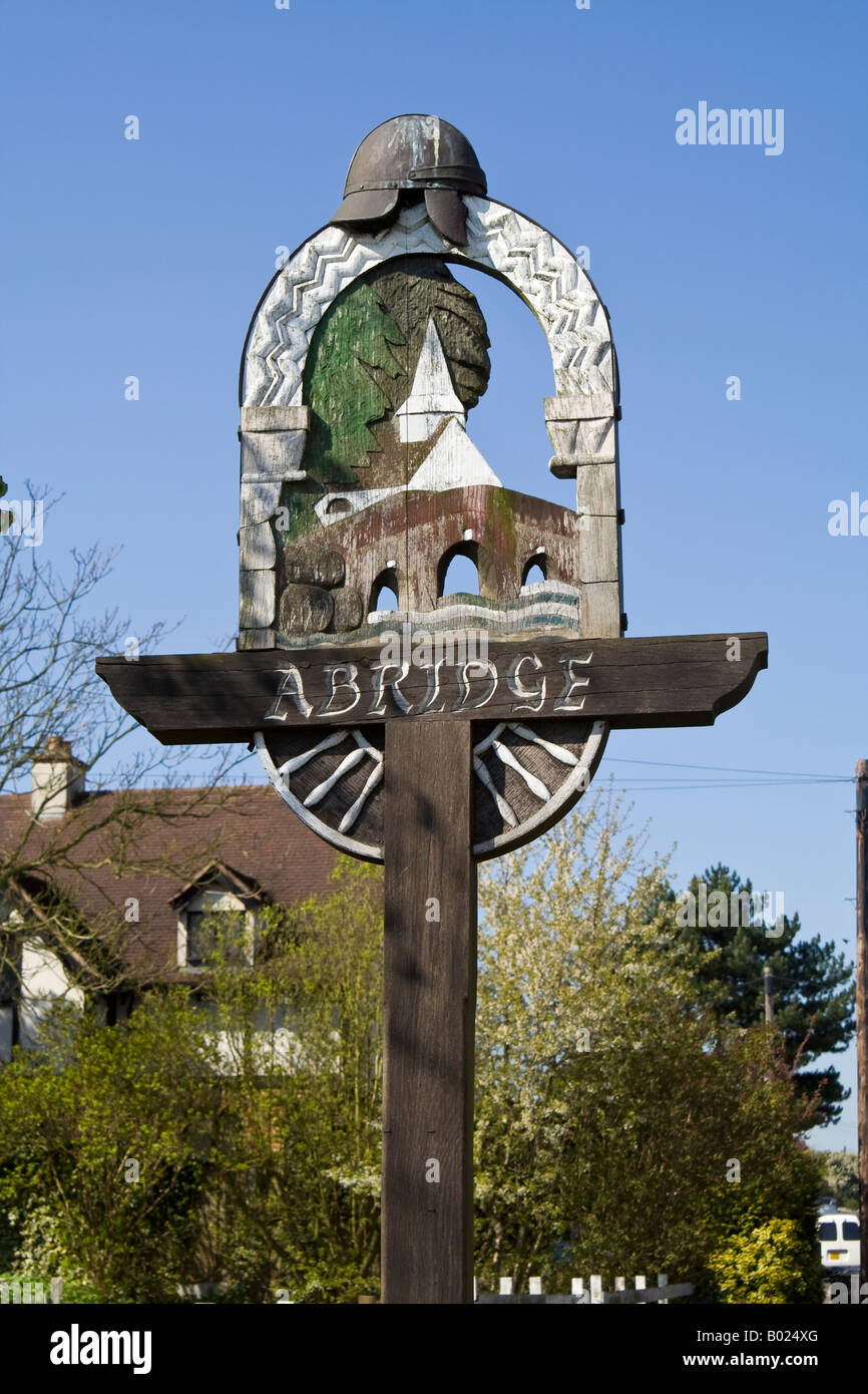Abridge village sign, Essex, UK Stock Photo - Alamy
