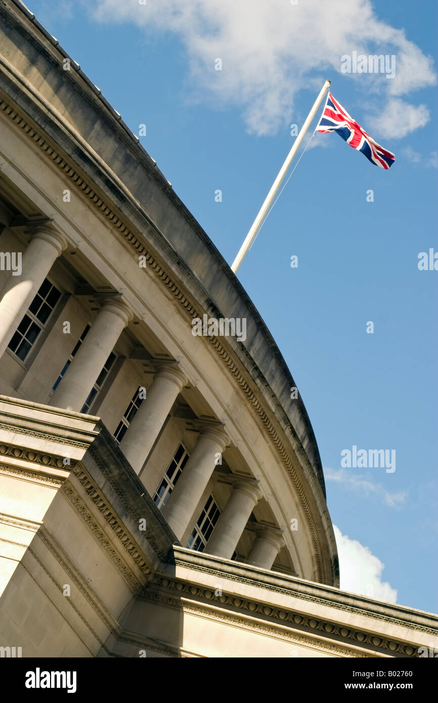 The Union Jack Flies Over Manchester Central Library Stock Photo
